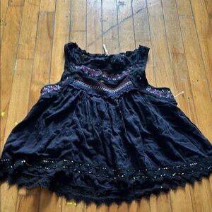 Free people Sleeveless Top with Embroidered Details